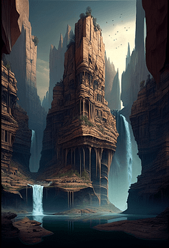 Free Fantasy Background Canyon Shelter