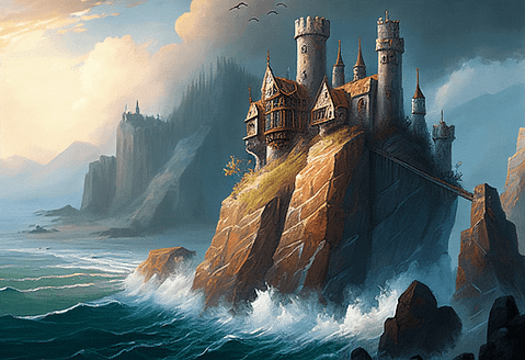 Free Fantasy Background Coastal Castle