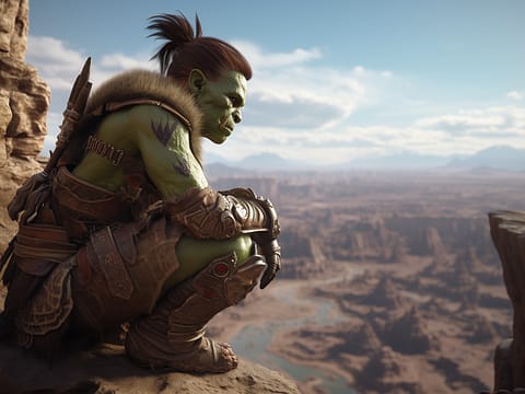 Free Fantasy Background Female Orc Ranger