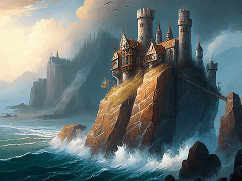 Free Fantasy Background Coastal Castle