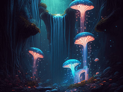 Free Fantasy Background Enchanted Mushroom Valley