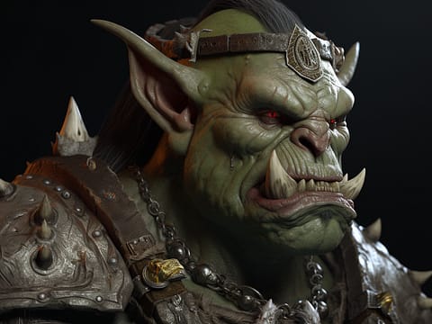Fantasy Background Orc Warrior Portrait