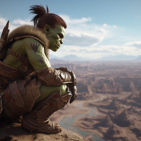 Free Fantasy Background Female Orc Ranger